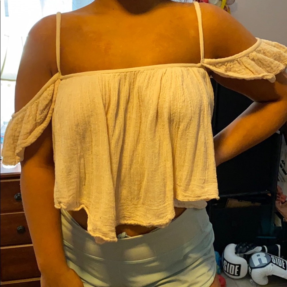 strapped off the shoulder crop top